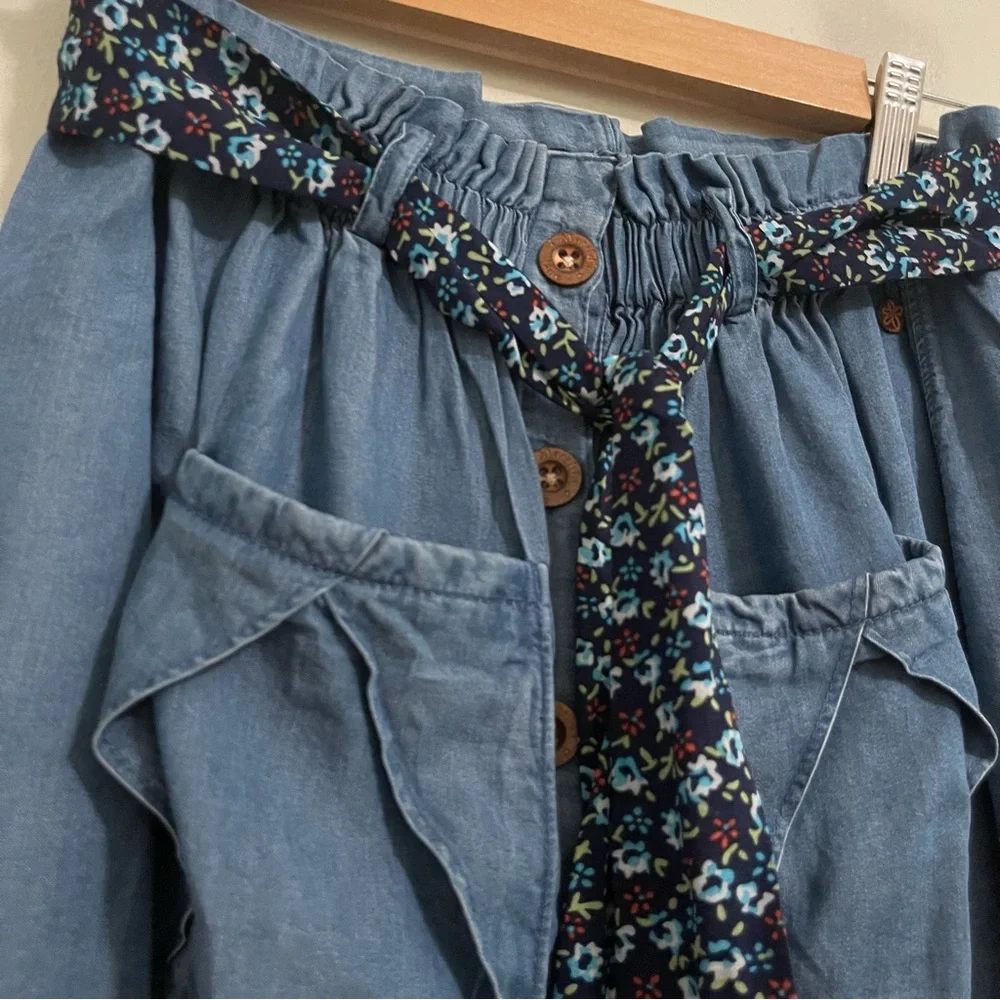 Matilda Jane Oceanside Chambray Blue Skirt NWT 14 Girl
